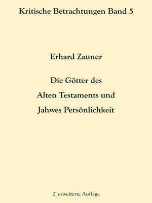 cover image of Die Götter des Alten Testamens und Jahwes Persönlichkeit